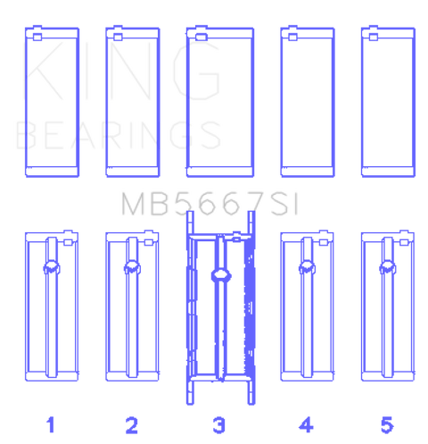 King 0.5 Silicon Bi-Metal Aluminum Main Bearing Set | 2002 - 2016 Mini Cooper (MB5667SI0.5)