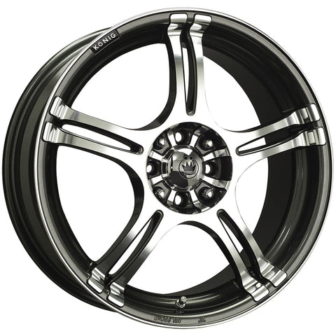 Konig Incident 5x108/5x115 Bolt 17" Size Wheels in Graphite with Machined Spoke Faces and Outer Lip