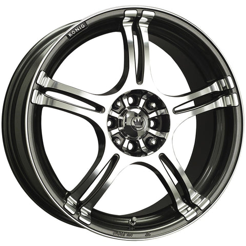 Konig Incident Graphite w/ Machined Spoke Faces and Outer Lip 17x7 | 5x108/5x115 (1N77T85406)