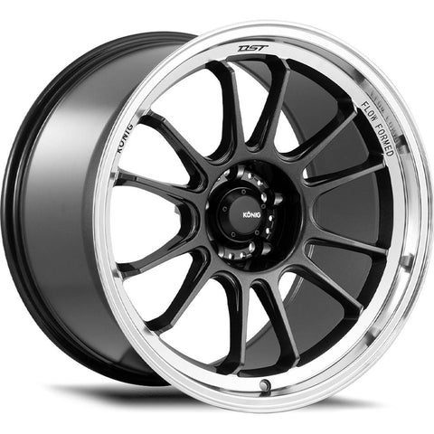 Konig Hypergram 4x100 Bolt 15" Size Wheels in Metallic Carbon Gray with a Machined Lip
