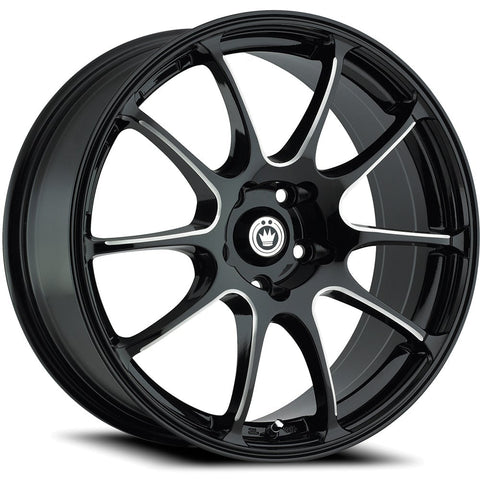 Konig Illusion Black w/ Ball Cut Machined Spoke Windows 17x7 | 4x100 (IL77100405)