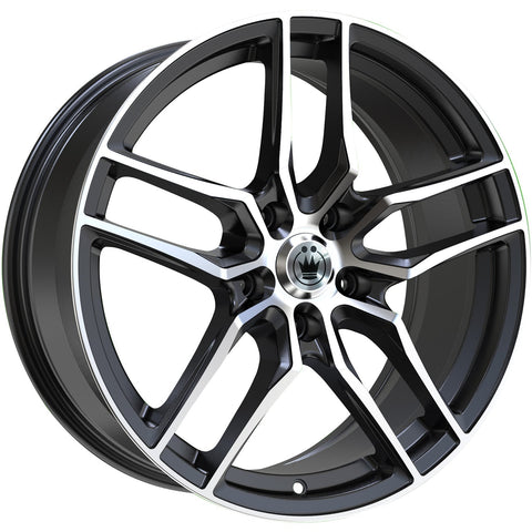 Konig Intention 5x100 Bolt 16" Size Wheels in Gloss Black with Machined Spoke Faces and Outer Lip