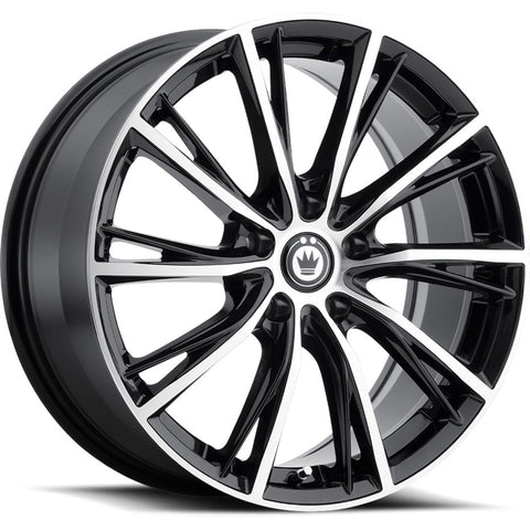 Konig Impression 5x112 Bolt 16" Size Wheels in Gloss Black with Machined Spoke Edge and Outer Lip Ring