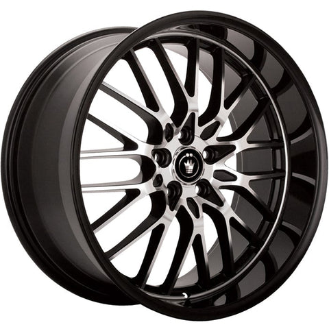 Konig Lace Gloss Black w/ Machined Spoke Faces 16x7 | 5x100/5x114.3 (LA67T04405)