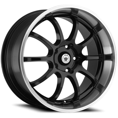 Konig Lightning 4x100 Bolt 15" Size Wheels in Black with a Machined Lip
