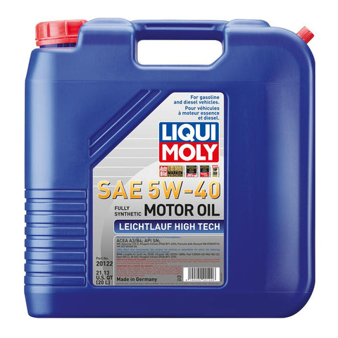 Liqui Moly  20L Leichtlauf (Low Friction) High Tech Motor Oil 5W-40 (20122)