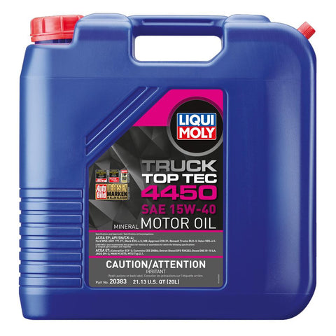Liqui Moly 20L Top Tec Truck 4450 Motor Oil 15W-40 (20383)