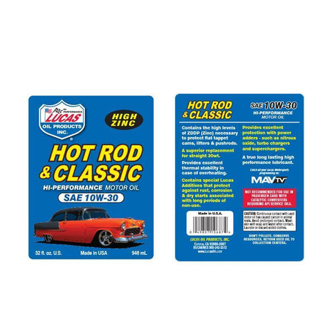 Lucas Oil Hot Rod & Classic Car SAE 10W-30 Motor Oil