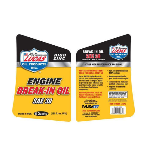 Lucas Oil SAE 30wt Racing Engine Break-in Oil