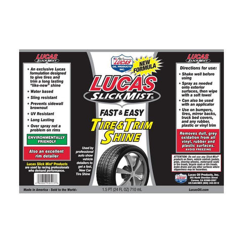 Lucas Oil Slick Mist Tire & Trim Shine - 24 fl oz (10513)