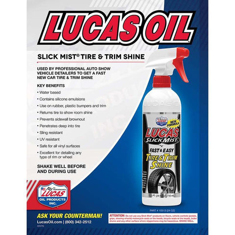 Lucas Oil Slick Mist Tire & Trim Shine - 24 fl oz (10513)