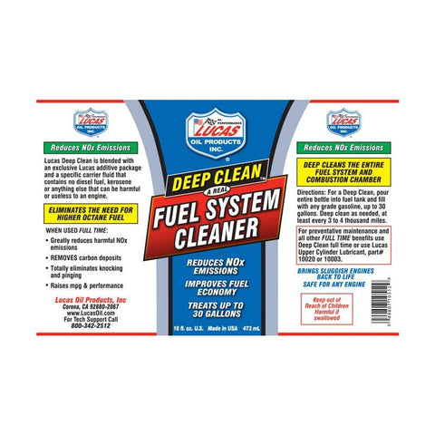 Lucas Oil Deep Clean Fuel System Cleaner - 5.25 fl oz (10669)