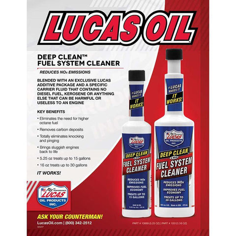 Lucas Oil Deep Clean Fuel System Cleaner - 5.25 fl oz (10669)