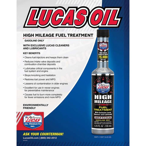 Lucas Oil High Mileage Fuel Treatment - 5.25 fl oz (10977)