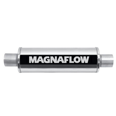 Stainless Steel Muffler 3" In/Out 409SS 5x5x14 5" Round C/C by MagnaFlow - Modern Automotive Performance
