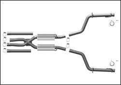 2009-2012 Challenger Cat Back Exhaust; Competition Series; Dual Split Rear Exit; Reuses OE Tips by Magnaflow (16516) - Modern Automotive Performance
