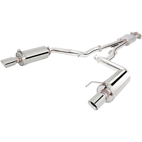 XForce Polished Stainless Steel Twin 2.5" Cat-Back Exhaust System | 2015-2021 Ford Mustang Ecoboost (ES-FM17-CBS)