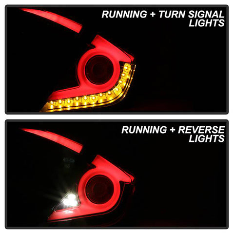 Spyder Light Bar LED Tail Lights | 2016-2019 Honda Civic 4DR (5086051)