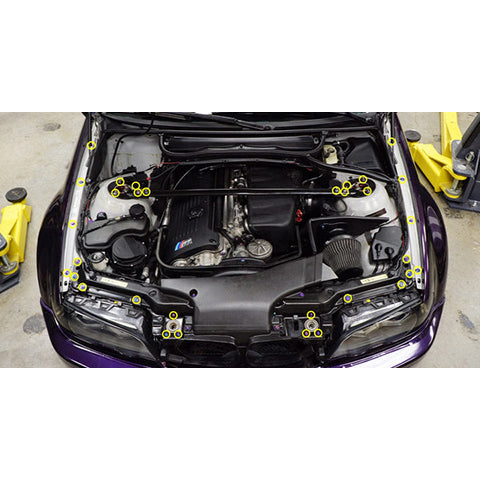 Dress Up Bolts Stage 1 Titanium Engine Bay Hardware Kit | 2000-2006 BMW M3 E46 (BMW-022-Ti)