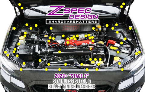 ZSPEC "Stage 3" Dress Up Bolts® Stainless/Billet Fastener Kit | 2015-2021 Subaru WRX/STI (00843612102164)