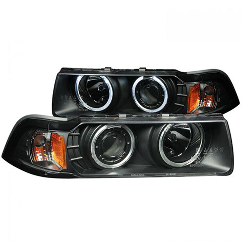 Anzo Black Projector Halo Headlights | 1992-1998 BMW E36 3-Series (121011)