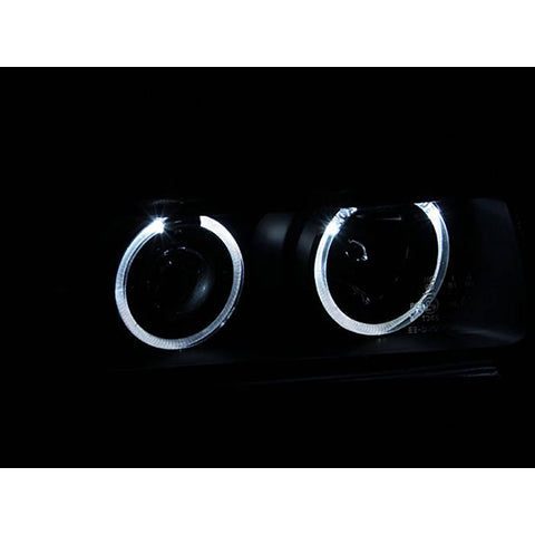 Anzo Black Projector Halo Headlights | 1992-1998 BMW E36 3-Series (121011)