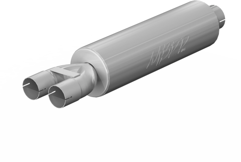 MBRP 3-Inch/2.5-Inch Armor Lite Single-In Dual-Out Chambered Muffler | Universal (GP120810)