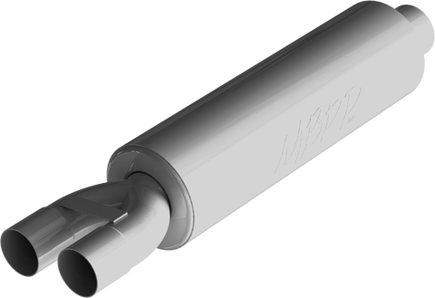 MBRP 3-Inch/2.5-Inch Armor Lite Single-In Dual-Out Chambered Muffler | Universal (GP122107)