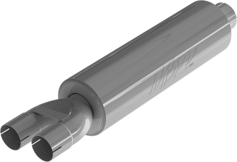 MBRP 3-Inch/2.5-Inch Armor Plus Single-In Dual-Out Chambered Muffler | Universal (GP192107)