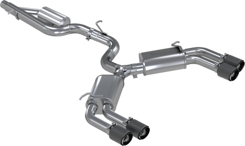 MBRP 3-Inch Armor Pro Street Profile Quad Rear Exit Cat-Back Exhaust with Carbon Fiber Tips | 2015 - 2020 Audi S3 (S46013CF)