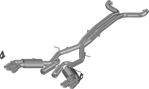 MBRP 3-Inch Armor Plus Street Profile Quad Rear Exit Cat-Back Exhaust with Stainless Steel Tips | 2017 - 2024 Chevrolet Camaro ZL1 (S7032409)