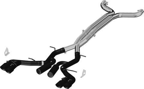 MBRP 3-Inch Race Profile Quad Exit Cat-Back Exhaust w/ Black Tips | 2016 - 2024 Chevrolet Camaro ZL1 / SS / LT1 (S7033BLK)