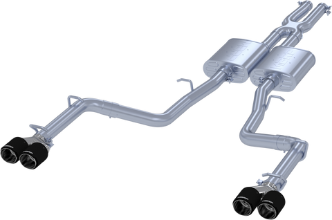 MBRP 2.5-Inch Street Profile Quad Exit Cat-Back Exhaust w/ Carbon Fiber Tips | 2015 - 2023 Dodge Challenger V6 (S71113CF)