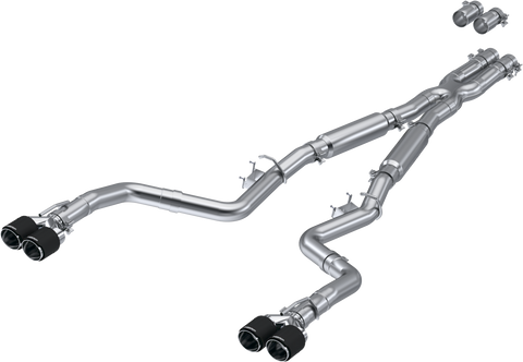 MBRP 3-Inch Street Profile Quad Exit Cat-Back Exhaust w/ Carbon Fiber Tips | 2017 - 2023 Dodge Challenger (S71133CF)