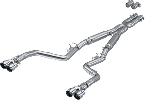 MBRP 3-Inch Street Profile Quad Exit Cat-Back Exhaust w/ Stainless Steel Tips | 2015 - 2023 Dodge Challenger HEMI (S7113AL)