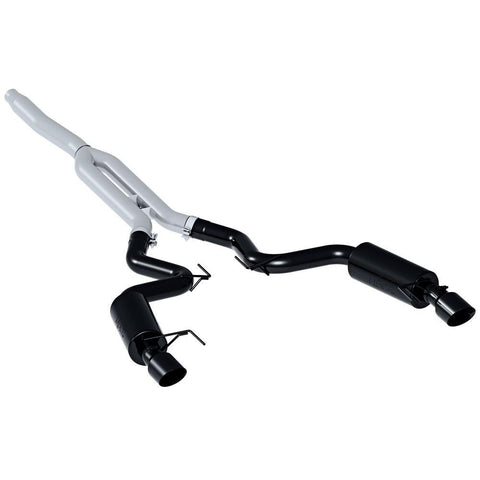 2015+ Ford Mustang 2.3L Ecoboost 3" Street Version Dual Split Rear Cat Back Exhaust 4.5" tips Black By MBRP (S7274BLK) - Modern Automotive Performance
