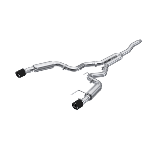 MBRP 3" Race Dual Exit Cat-Back Exhaust w/ Carbon Fiber Tips | 2015 - 2024 Ford Mustang Ecoboost (S72753CF)