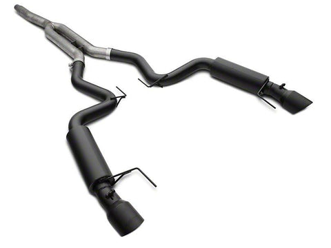 MBRP 3" Race Version Dual Split Cat-Back Exhaust w/ 4.5" tips | 2015-2024 Ford Mustang Ecoboost (S7275BLK)