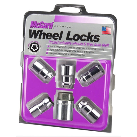 McGard Cone Seat Exposed Style Wheel Locks / Chrome / 5 Lock Set (24537)