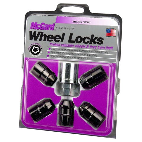 McGard Cone Seat Exposed Style Wheel Locks / Black / 5 Lock Set (24548)