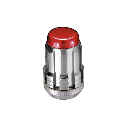 McGard Tuner Style Cone Seat Lug Nuts / Chrome w/ Red Caps / Bulk Box (65002RC)