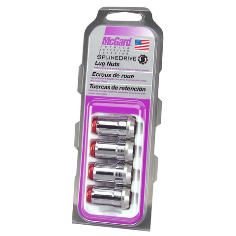 McGard Tuner Style Cone Seat Lug Nuts / Chrome w/ Red Caps (65340RC)