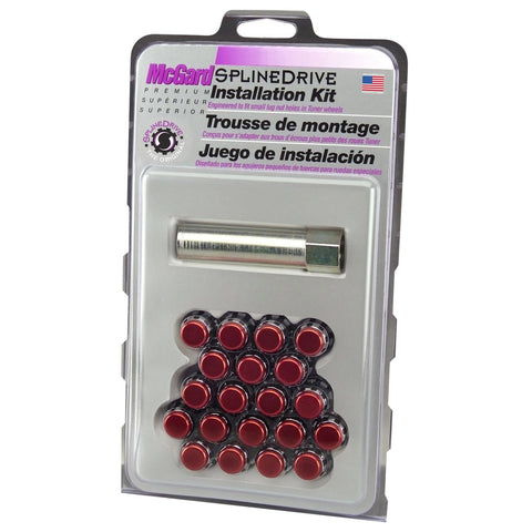 McGard Tuner Style Cone Seat Wheel Installation Kit / Chrome w/ Red Cap / Clamshell (65557RCC)