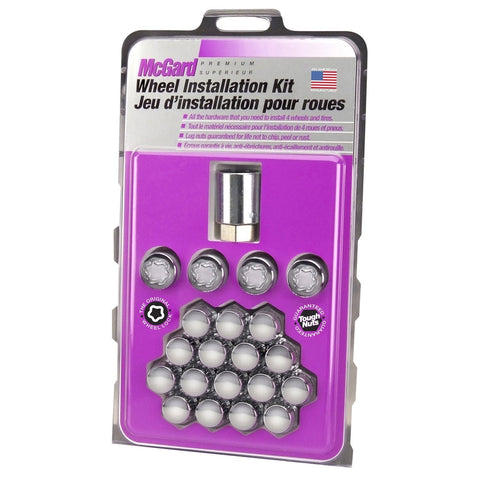McGard Cone Seat Exposed Style Wheel Installation Kit / Chrome / Clamshell Packaging (84557CN)