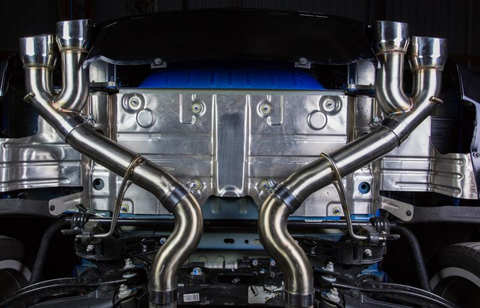 Mishimoto Quad-Tip Race Axle-Back | 2016+ Chevrolet Camaro SS (MMEXH-CAM8-16AQTR)