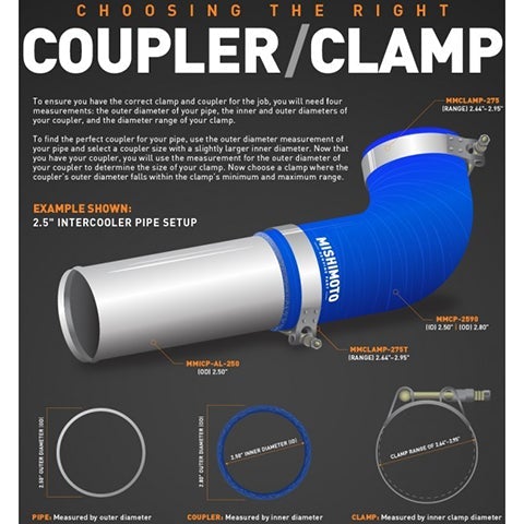 Mishimoto 2.25" to 2.5" Silicone Transition Coupler (MMCP-22525BK)
