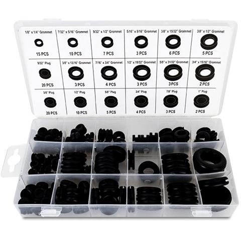 Mishimoto 125-Piece Rubber Grommet/Plug Assortment (MMTL-GROM-125)