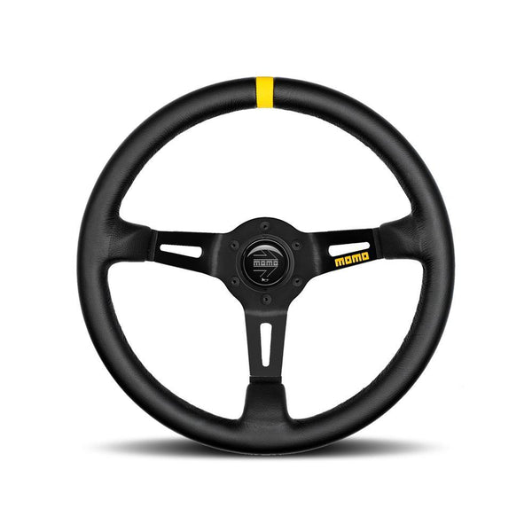 ＊momomo＊ MOMO MOD.08 350mm Black Leather Steering Wheel (R1908/35L