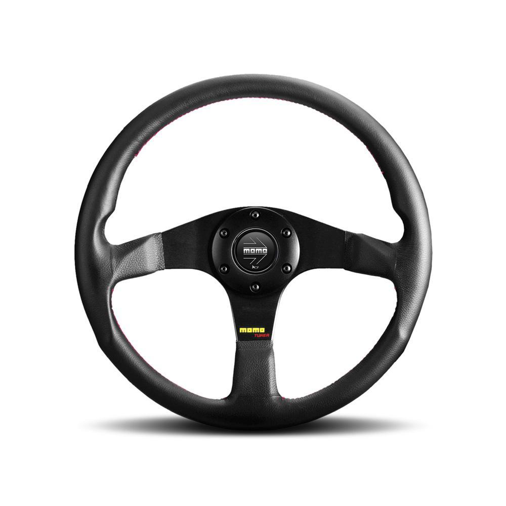 MOMO TUNER BLACK 320mm ステアリング MOMO Tuner 320mm Black Leather Steering Wheel (TUN32BK0B