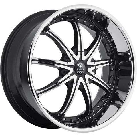 Motiv Wheels Millennium Chrome w/ Gloss Black Spoke Accents 22x10.5 | 5x114.3/5x120 (408CB-2215740)